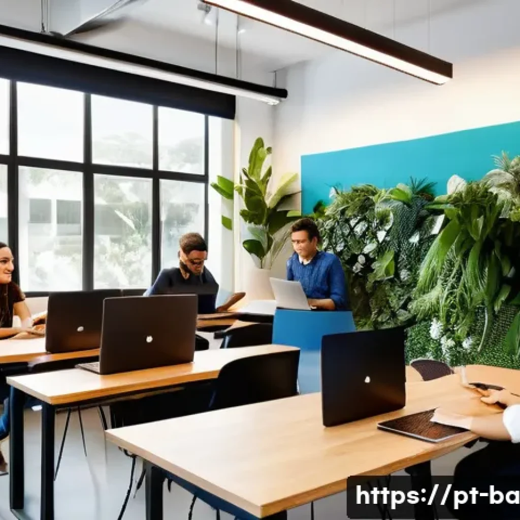 모듈식 역량 개발과 전통적 접근 비교 - A modern digital learning environment showcasing a diverse group of young professionals engaged in a...